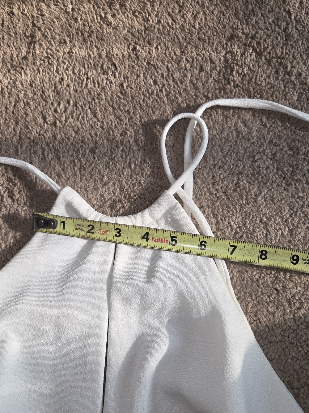 Vintage 1970s/80s White Halter Maxi Dress | Open Back | ILGWU Union Made - Picture 5 of 11